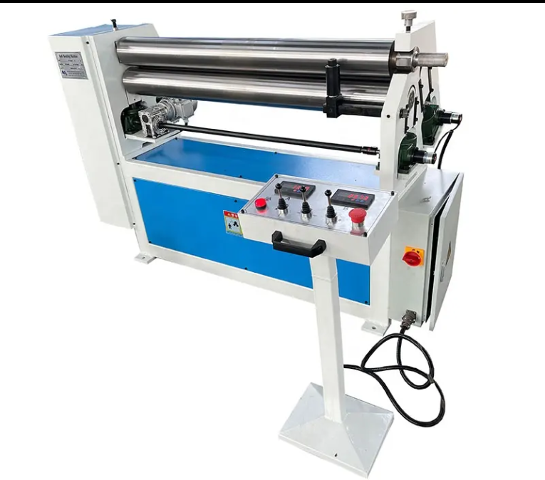 Electric slip Roll Double Motorized Adjusting 2 Display 3-roll Asymmetric Steel Plate Bending Rolls Plate Rolling Machine